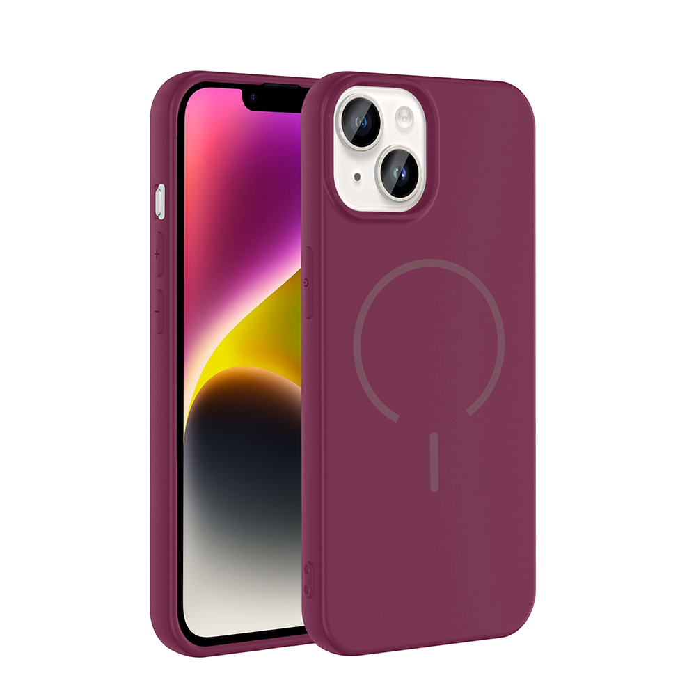 Apple iPhone 14 Uyumlu Kılıf M-safe Şarj Özellikli Zore Meta Kapak