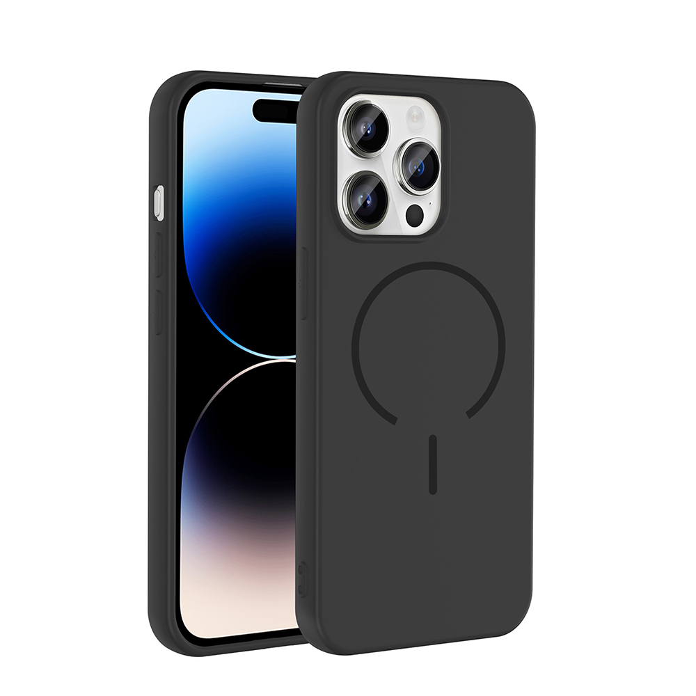[RNZ-TA129054] Apple iPhone 14 Pro Max Uyumlu Kılıf M-safe Şarj Özellikli Zore Meta Kapak (Siyah)