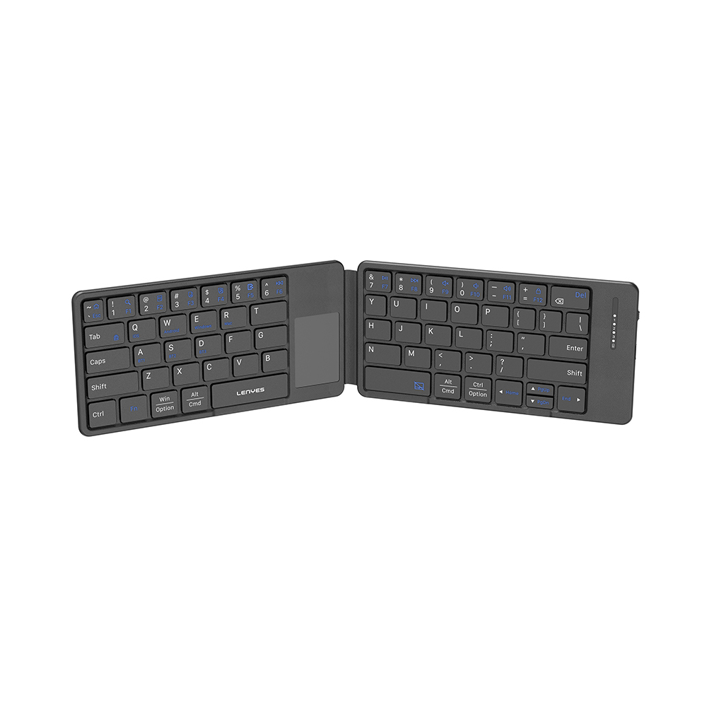 Lenyes WK109 Sessiz Tuş Tasarımlı Touch Pad Özellikli Katlanabilir Bluetooth Bağlantılı Kablosuz Klavye