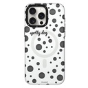 Apple iPhone 15 Pro Uyumlu Kılıf M-safe Şarj Özellikli Polka Dot Desenli Youngkit Spots Serisi Kapak