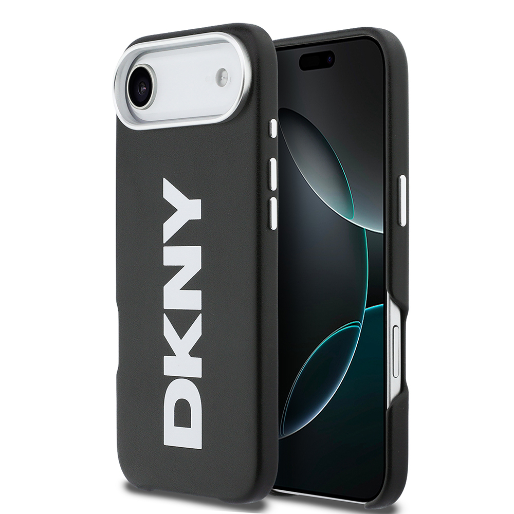 Apple iPhone 17 Air Uyumlu Kılıf DKNY Orjinal Lisanslı M-safe Şarj Özellikli PU Büyük Dikey Logolu Kapak