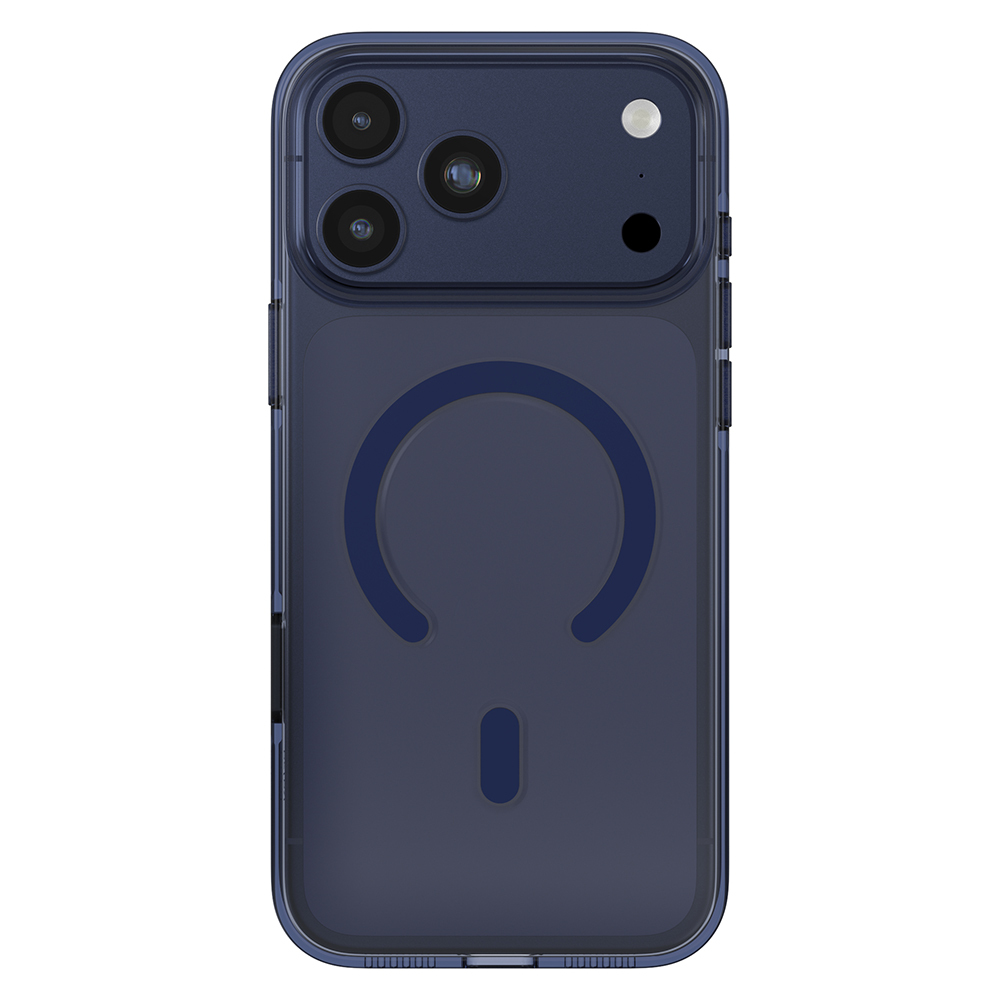 [RNZ-TA128063] Apple iPhone 17 Pro Max Uyumlu Kılıf M-safe Şarj Özellikli O-Ring Şeffaf Kajsa Trans Shield Serisi Kapak (Mavi)
