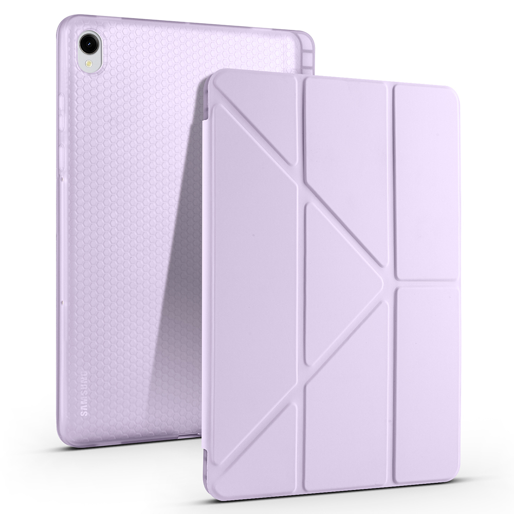 Samsung Galaxy Tab S11 Uyumlu Kılıf Zore Tri Folding Kalem Bölmeli Standlı Kılıf