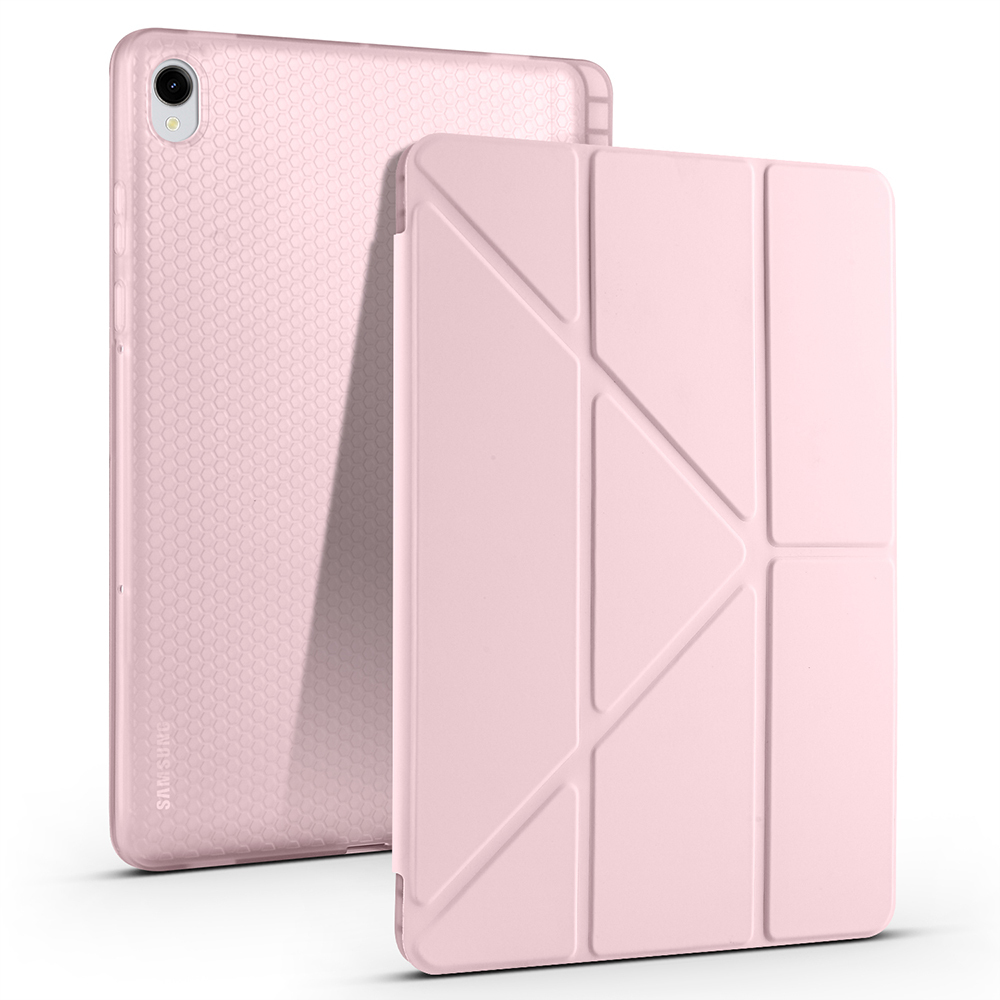 Samsung Galaxy Tab S11 Uyumlu Kılıf Zore Tri Folding Kalem Bölmeli Standlı Kılıf