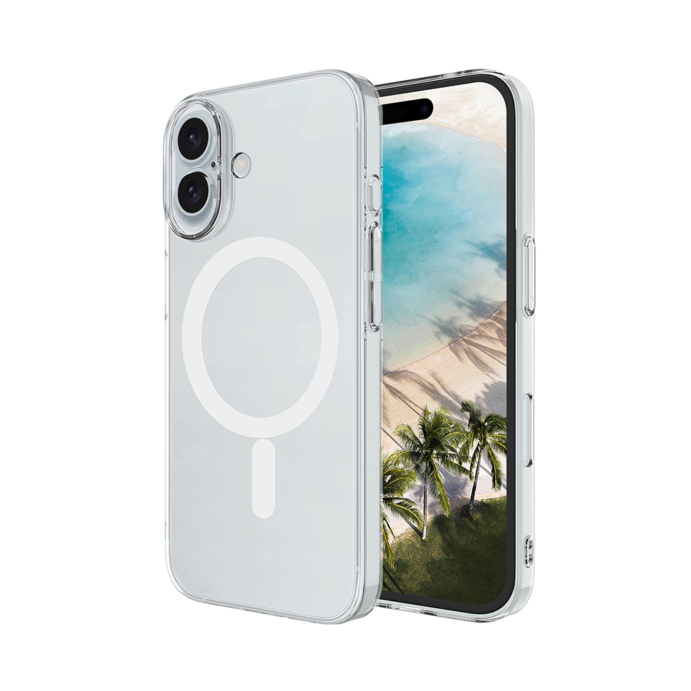 [RNZ-TA129365] Apple iPhone 16 Plus Kamera Korumalı M-Safe Şarj Özellikli Şeffaf Zore London Sert PC Kapak