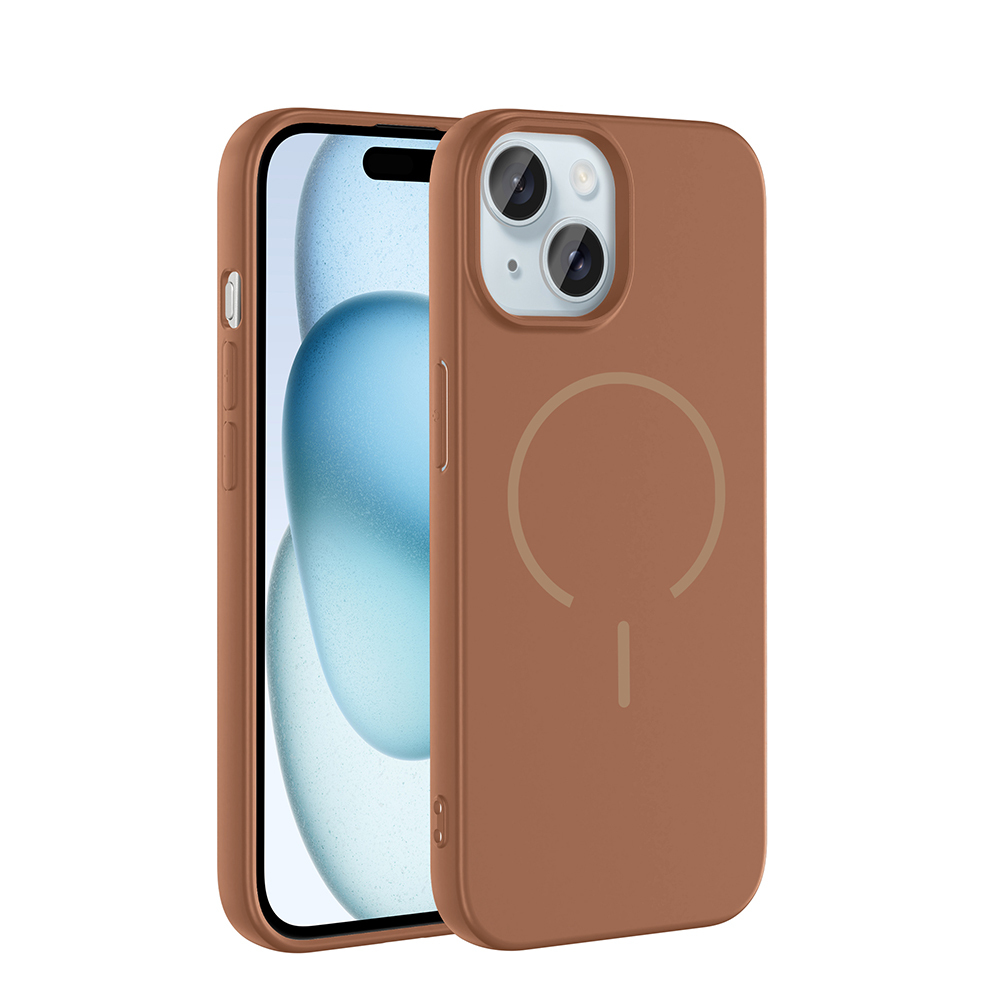 Apple iPhone 15 Uyumlu Kılıf M-safe Şarj Özellikli Zore Meta Kapak