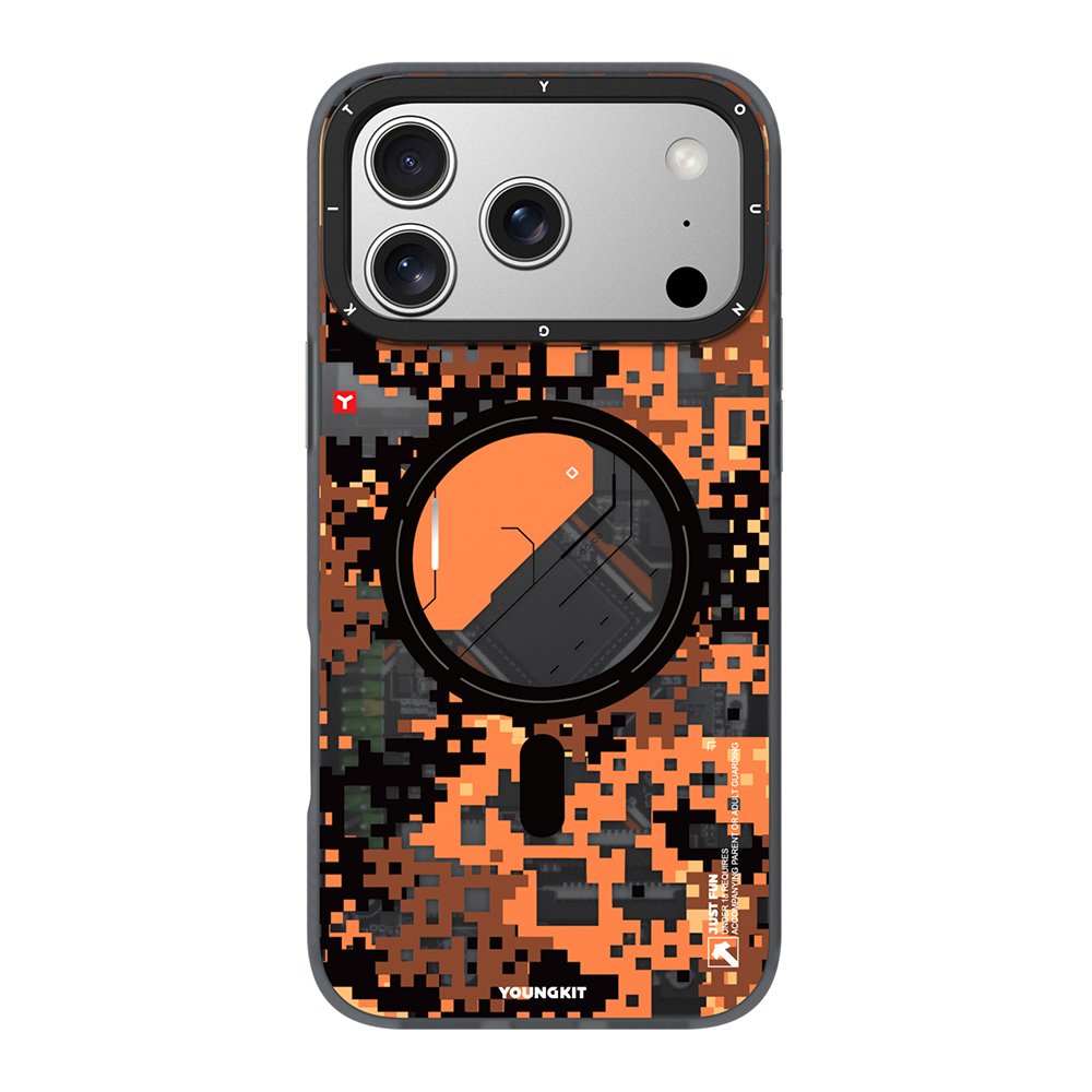 Apple iPhone 17 Pro Uyumlu Kılıf M-Safe Şarj Özellikli Youngkit Camouflage Sykell Serisi Kapak