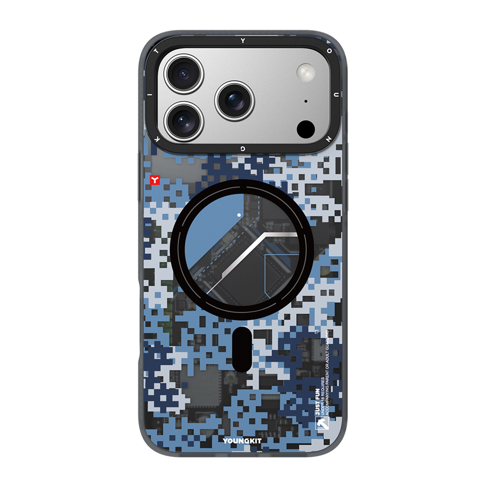 Apple iPhone 17 Pro Max Uyumlu Kılıf M-Safe Şarj Özellikli Youngkit Camouflage Sykell Serisi Kapak