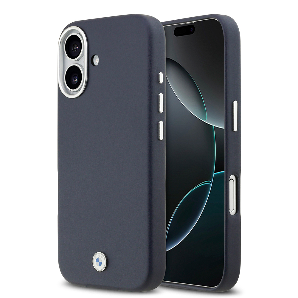 Apple iPhone 17 Uyumlu Kılıf BMW Orjinal Lisanslı M-safe Şarj Özellikli Metal Logolu Tam Kaplama Deri Kapak
