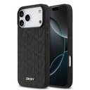 Apple iPhone 17 Pro Max Uyumlu Kılıf DKNY Orjinal Lisanslı M-safe Şarj Özellikli 3D Yazılı Grid Pattern Kapak