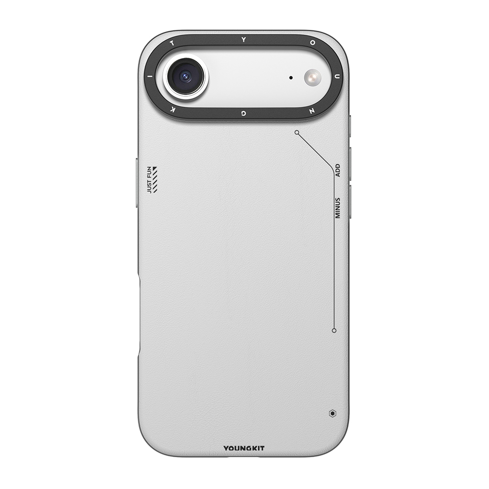 Apple iPhone 17 Air Uyumlu Kılıf M-safe Şarj Özellikli Basit Mat Deri Desenli Youngkit Tech Fashion Serisi Kapak