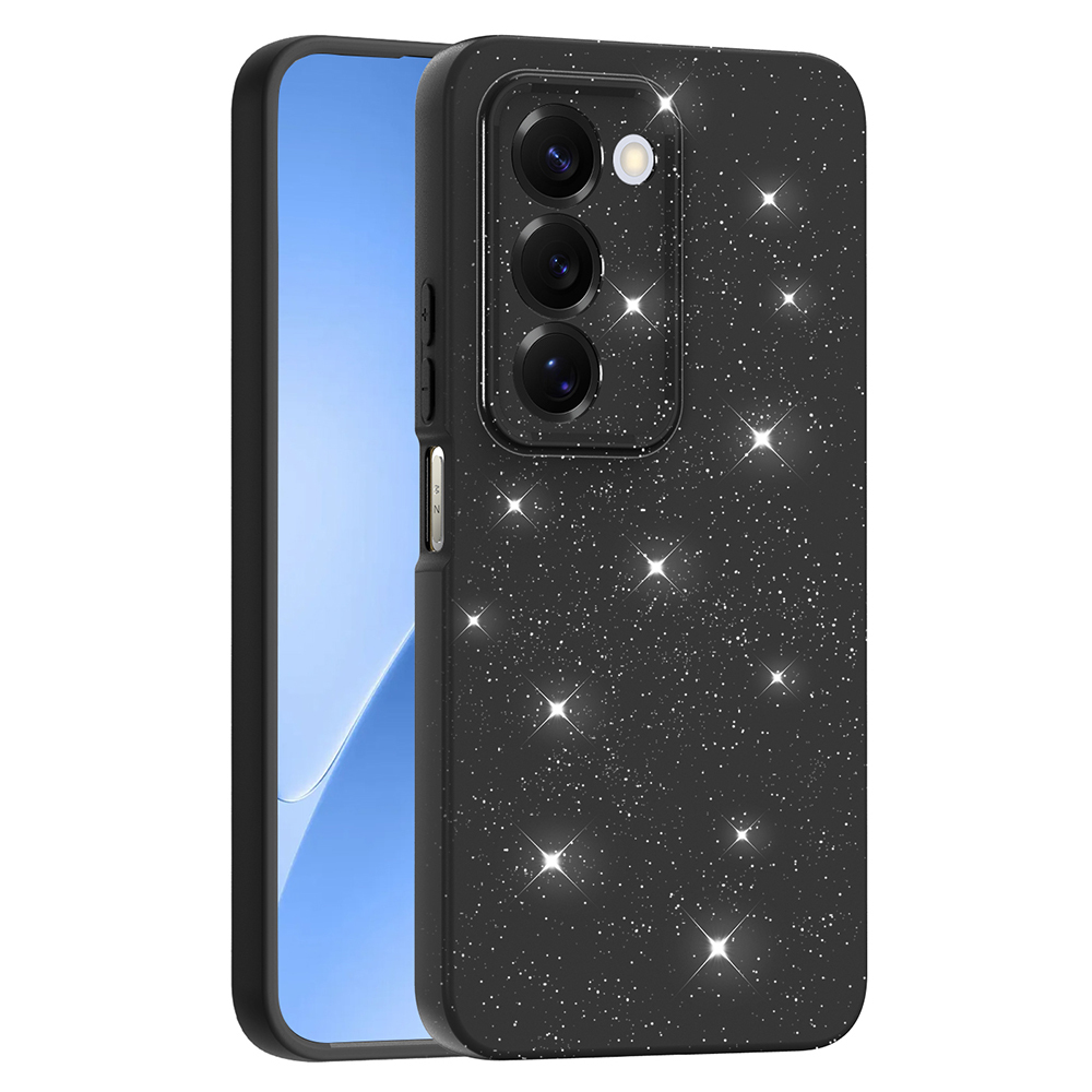 [RNZ-TA129244] Xiaomi Redmi 15 Uyumlu Kılıf Kamera Korumalı Simli Lüks Zore Koton Kapak (Siyah)