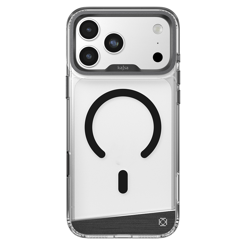 Apple iPhone 17 Pro Uyumlu Kılıf M-safe Şarj Özellikli Airbag Tasarımlı O-Ring Şeffaf Kajsa Trans Alüminyum Shield Serisi Kapak