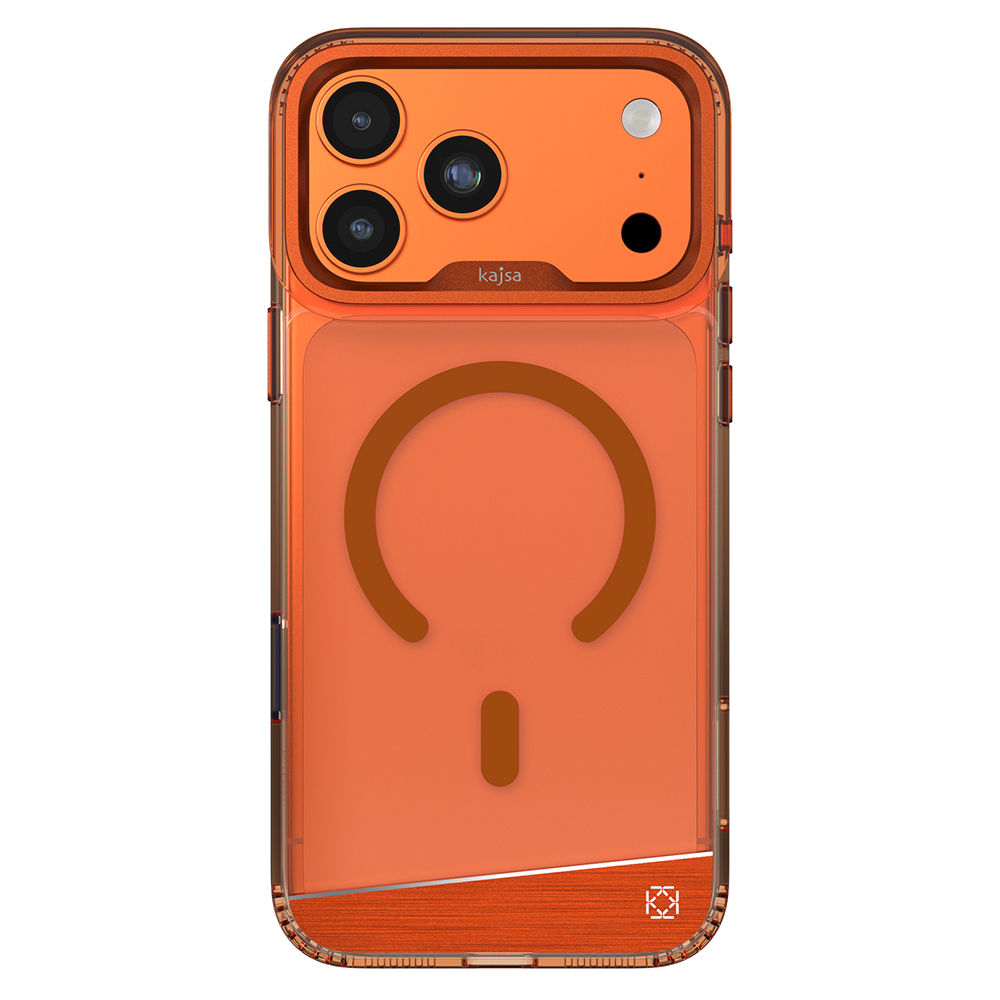 Apple iPhone 17 Pro Uyumlu Kılıf M-safe Şarj Özellikli Airbag Tasarımlı O-Ring Şeffaf Kajsa Trans Alüminyum Shield Serisi Kapak