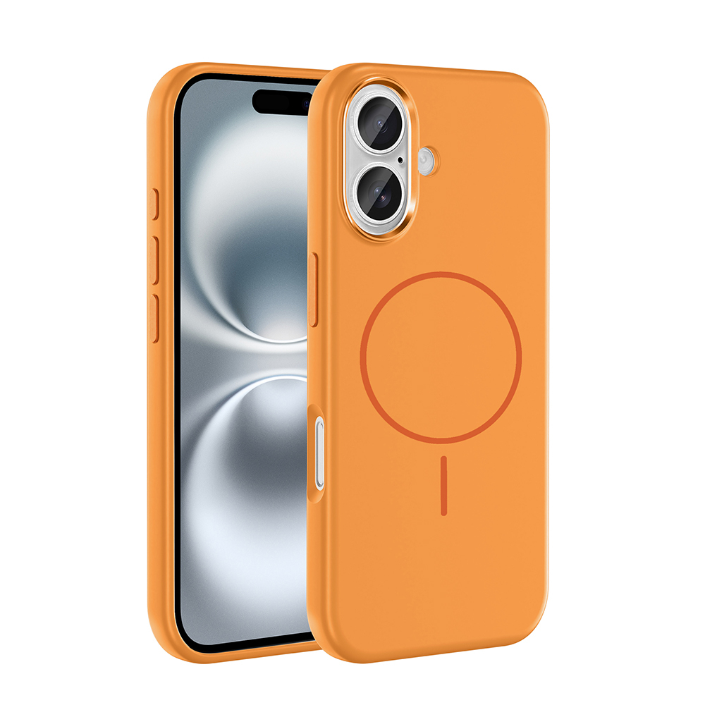 Apple iPhone 16 Uyumlu Kılıf M-Safe Şarj Özellikli Metal Kamera Çerçeveli Zore Edi Silikon Kapak