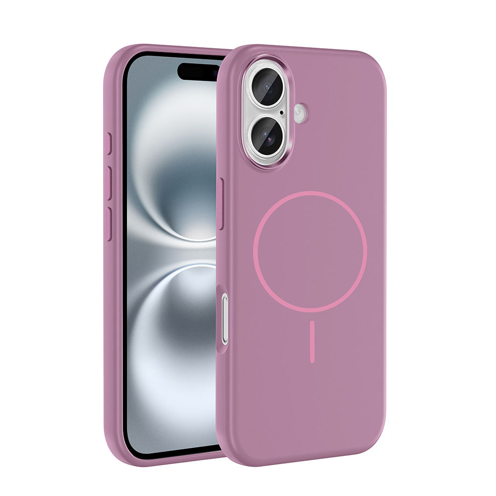 Apple iPhone 16 Uyumlu Kılıf M-Safe Şarj Özellikli Metal Kamera Çerçeveli Zore Edi Silikon Kapak