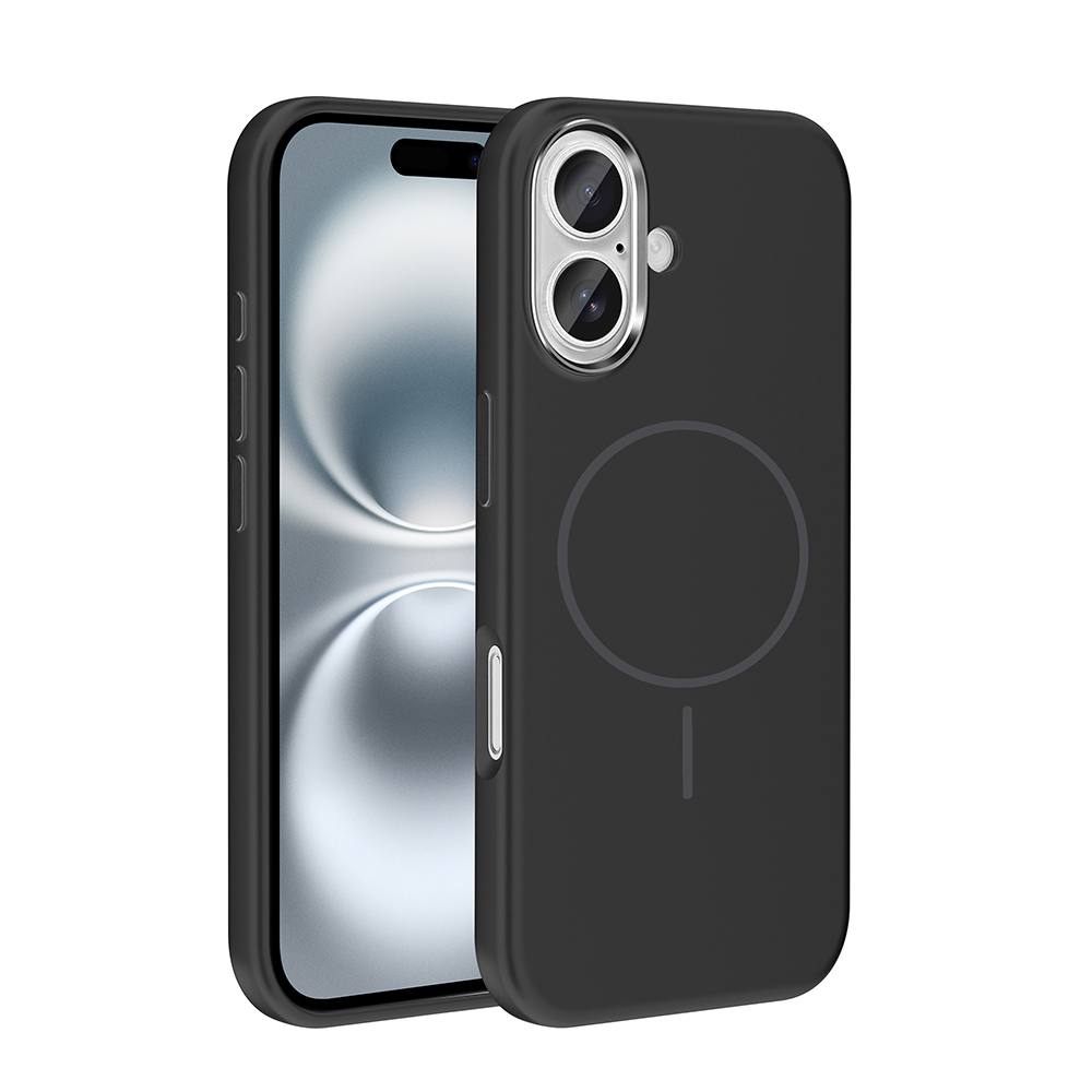 Apple iPhone 16 Uyumlu Kılıf M-Safe Şarj Özellikli Metal Kamera Çerçeveli Zore Edi Silikon Kapak