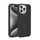 Apple iPhone 15 Pro Max Uyumlu Kılıf M-Safe Şarj Özellikli Metal Kamera Çerçeveli Zore Edi Silikon Kapak