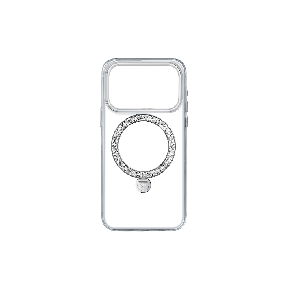 Apple iPhone 17 Pro Uyumlu Kılıf M-safe Şarj Özellikli Simli Standlı Pynana Dancing Circle Trendy Serisi Kapak