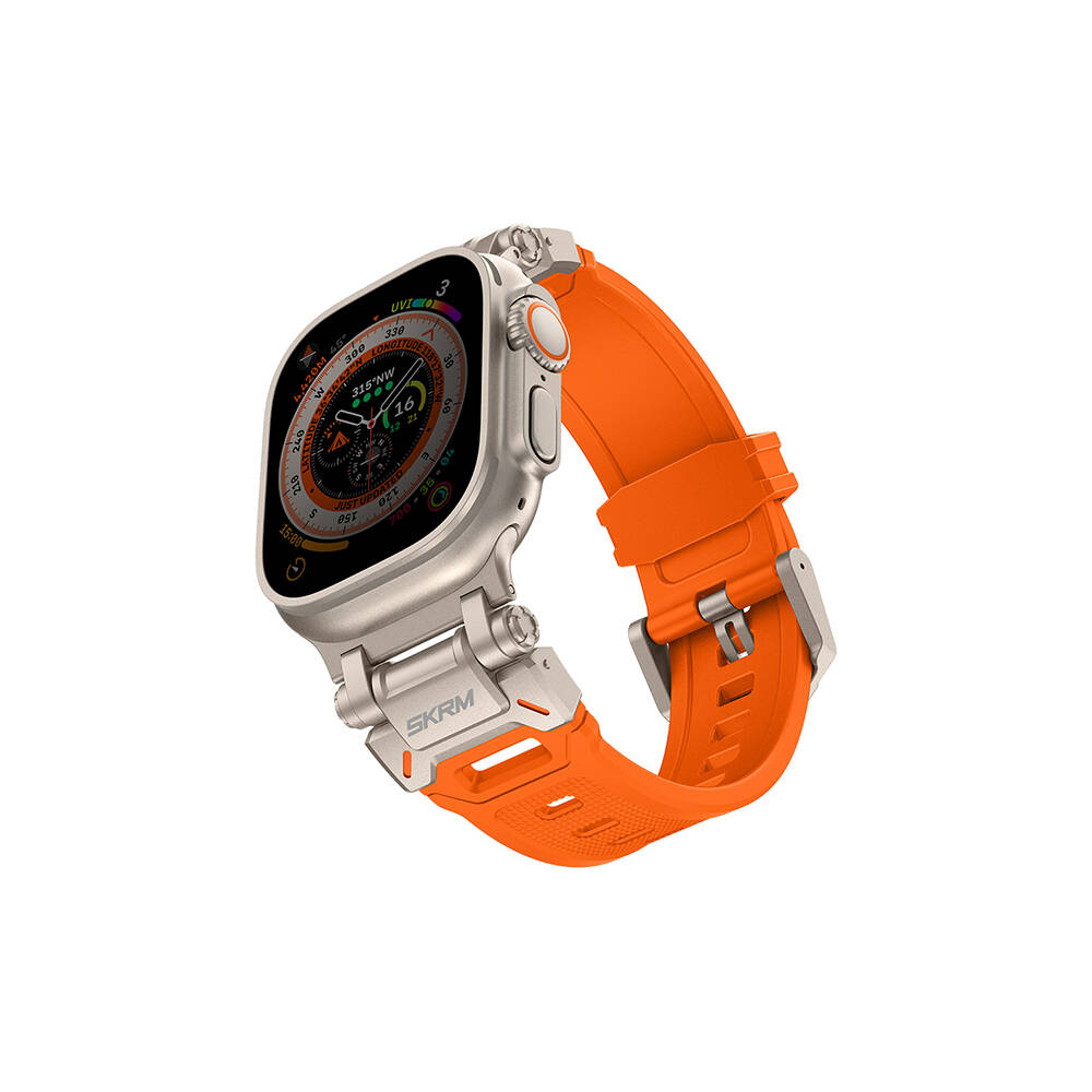 Apple Watch Ultra 49mm Uyumlu SkinArma Titon Serisi Hava Alabilen Delikli Silikon Kordon