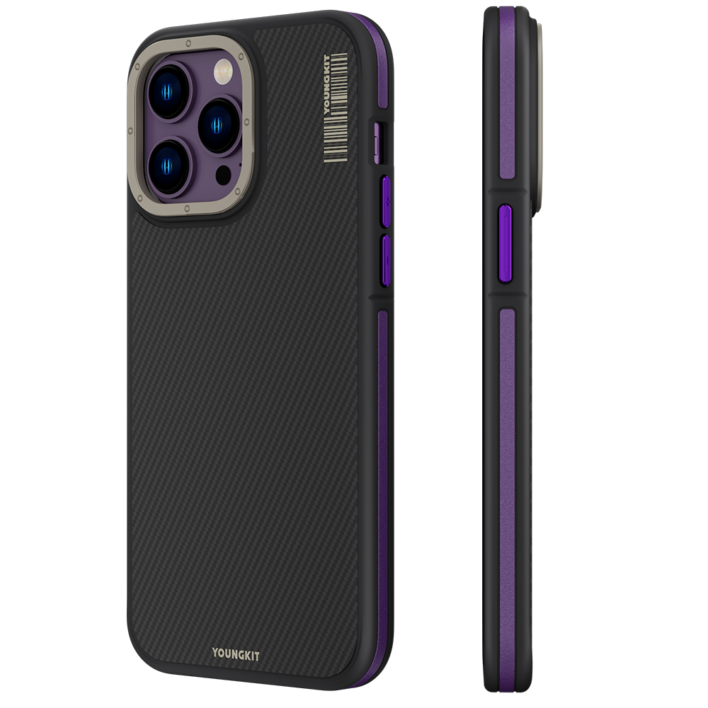 Apple iPhone 13 Pro Uyumlu Kılıf M-safe Şarj Özellikli YoungKit 600D Kevlar Kapak
