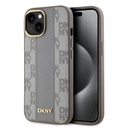 Apple iPhone 15 Uyumlu Kılıf DKNY Orjinal Lisanslı M-safe Şarj Özellikli 3D Yazılı Checkered Pattern Kapak