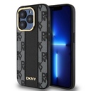 Apple iPhone 15 Pro Uyumlu Kılıf DKNY Orjinal Lisanslı M-safe Şarj Özellikli 3D Yazılı Checkered Pattern Kapak