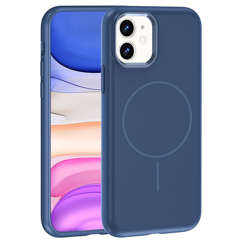 Apple iPhone 11 Uyumlu Kılıf M-Safe Şarj Özellikli Metal Kamera Çerçeveli Zore Edi Silikon Kapak
