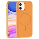 Apple iPhone 11 Uyumlu Kılıf M-Safe Şarj Özellikli Metal Kamera Çerçeveli Zore Edi Silikon Kapak