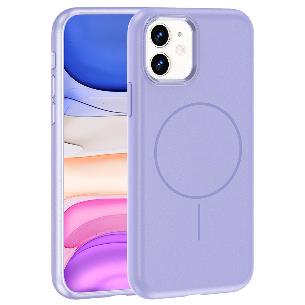 Apple iPhone 11 Uyumlu Kılıf M-Safe Şarj Özellikli Metal Kamera Çerçeveli Zore Edi Silikon Kapak