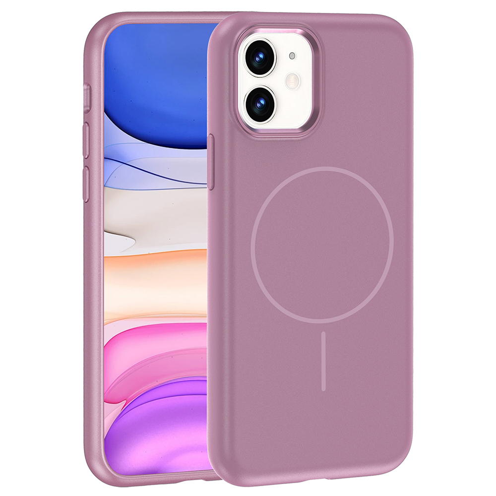 Apple iPhone 11 Uyumlu Kılıf M-Safe Şarj Özellikli Metal Kamera Çerçeveli Zore Edi Silikon Kapak