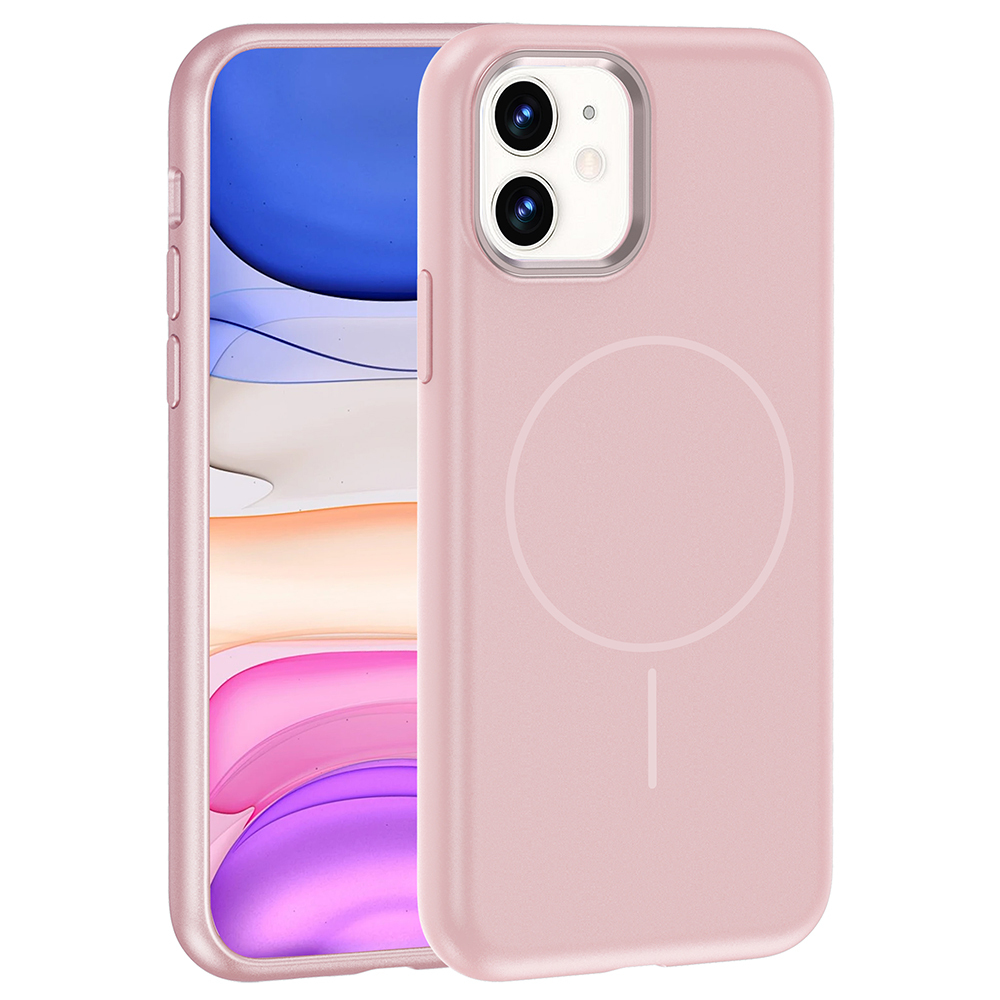 Apple iPhone 11 Uyumlu Kılıf M-Safe Şarj Özellikli Metal Kamera Çerçeveli Zore Edi Silikon Kapak