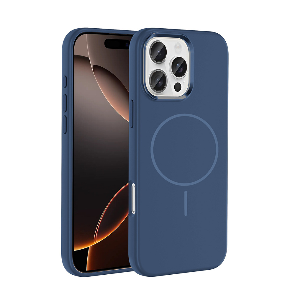 Apple iPhone 16 Pro Uyumlu Kılıf M-Safe Şarj Özellikli Metal Kamera Çerçeveli Zore Edi Silikon Kapak