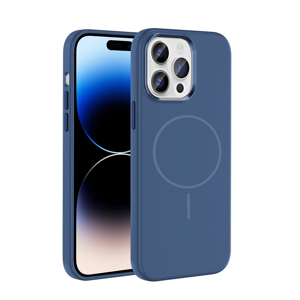 Apple iPhone 14 Pro Max Uyumlu Kılıf M-Safe Şarj Özellikli Metal Kamera Çerçeveli Zore Edi Silikon Kapak