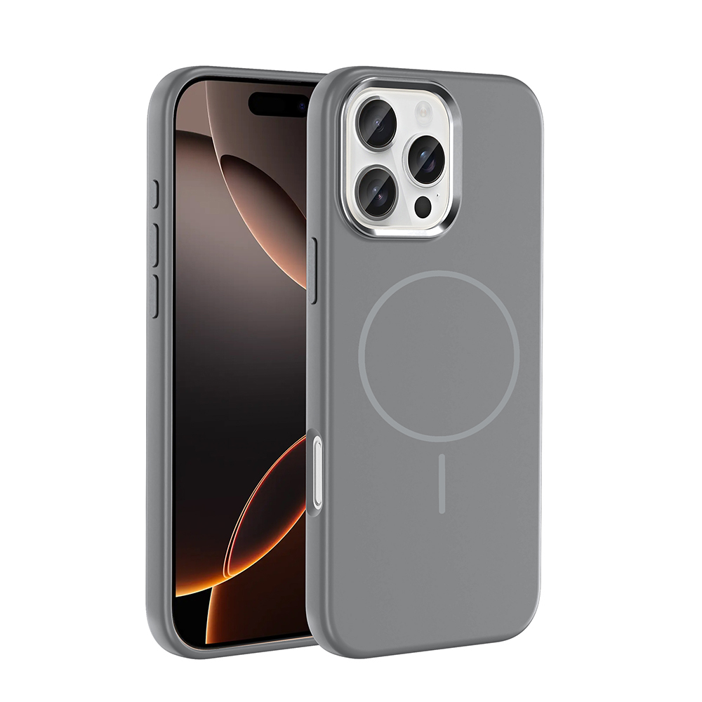 Apple iPhone 16 Pro Max Uyumlu Kılıf M-Safe Şarj Özellikli Metal Kamera Çerçeveli Zore Edi Silikon Kapak