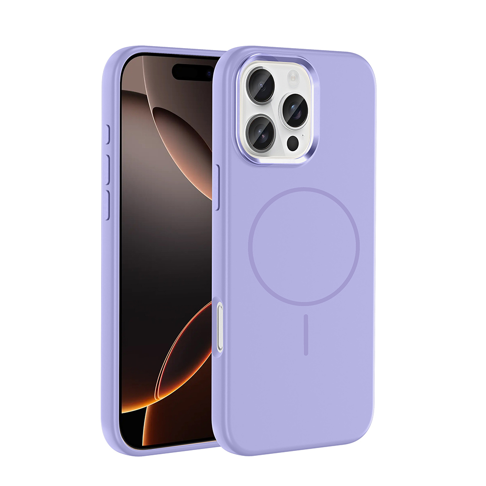 Apple iPhone 16 Pro Max Uyumlu Kılıf M-Safe Şarj Özellikli Metal Kamera Çerçeveli Zore Edi Silikon Kapak