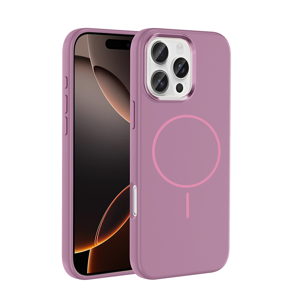Apple iPhone 16 Pro Max Uyumlu Kılıf M-Safe Şarj Özellikli Metal Kamera Çerçeveli Zore Edi Silikon Kapak