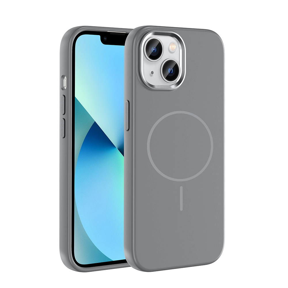 Apple iPhone 15 Uyumlu Kılıf M-Safe Şarj Özellikli Metal Kamera Çerçeveli Zore Edi Silikon Kapak