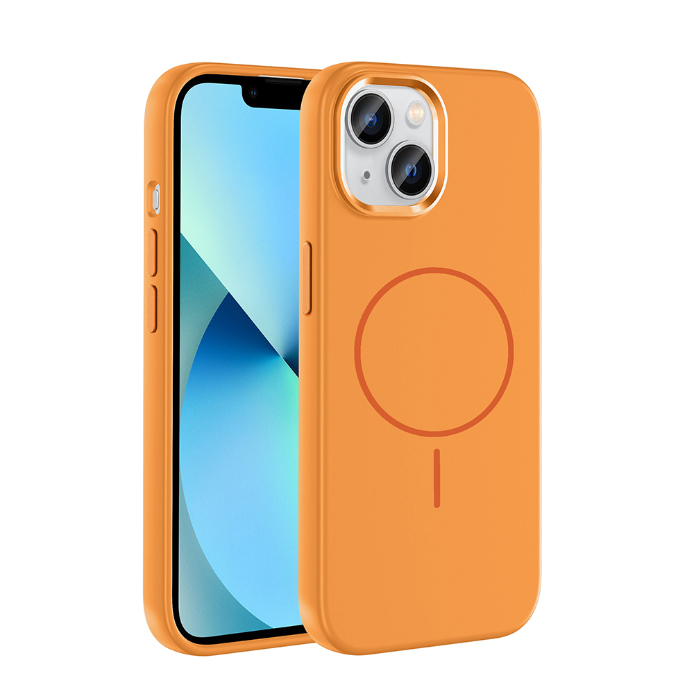 Apple iPhone 15 Uyumlu Kılıf M-Safe Şarj Özellikli Metal Kamera Çerçeveli Zore Edi Silikon Kapak