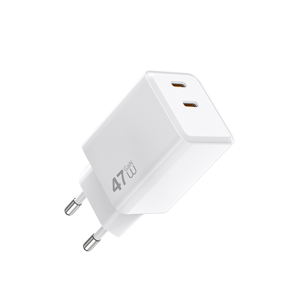 [RNZ-TA127950] Wiwu Wi-G025 Cube Serisi Dual Type-C PD GaN Teknolojili Hızlı Şarj Başlığı 47W
