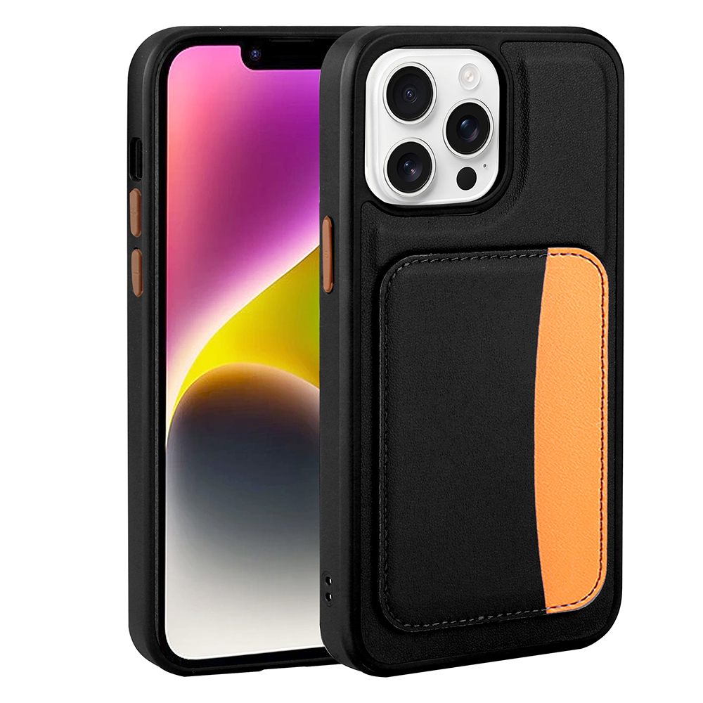 [RNZ-TA128487] Apple iPhone 16 Pro Uyumlu Kılıf Kartlıklı Zore X-Kart Silikon Kapak (Siyah)