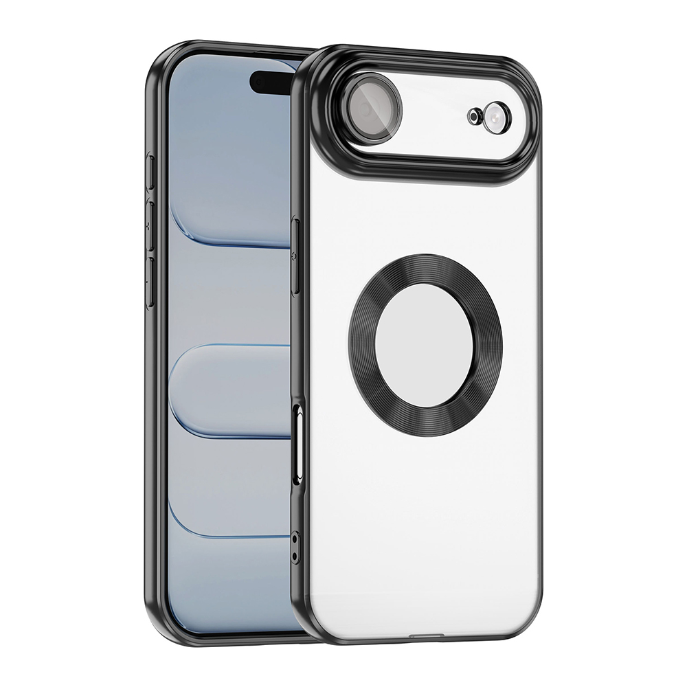 [RNZ-TA128536] Apple iPhone 17 Air Uyumlu Kılıf Kamera Korumalı Logo Gösteren Zore Omega Kapak (Siyah)