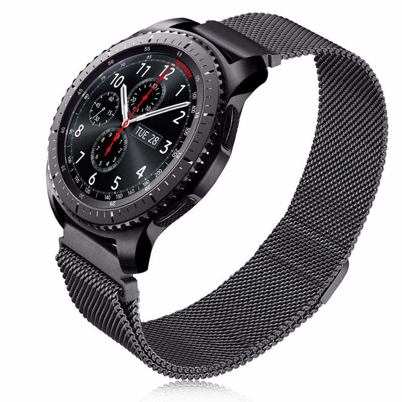 Samsung Gear S3 22mm Uyumlu Kordon Hasır Metal Mıknatıslı Zore KRD-12 Kayış