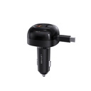 Lenyes CA59 Type-C Kablolu Hızlı Şarj Özellikli Type-C + USB-A Portlu Araç Şarj Aleti PD 60W