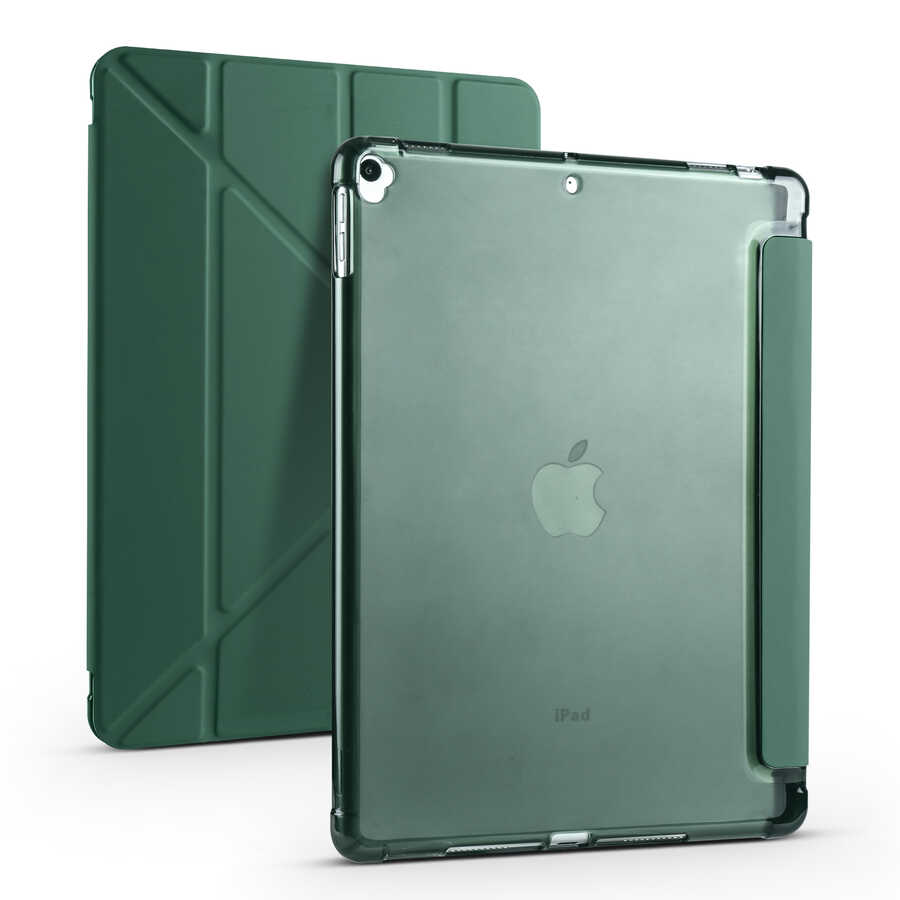 Apple iPad 10.2 (8.Nesil) Uyumlu Kılıf Zore Tri Folding Kalem Bölmeli Standlı Kılıf