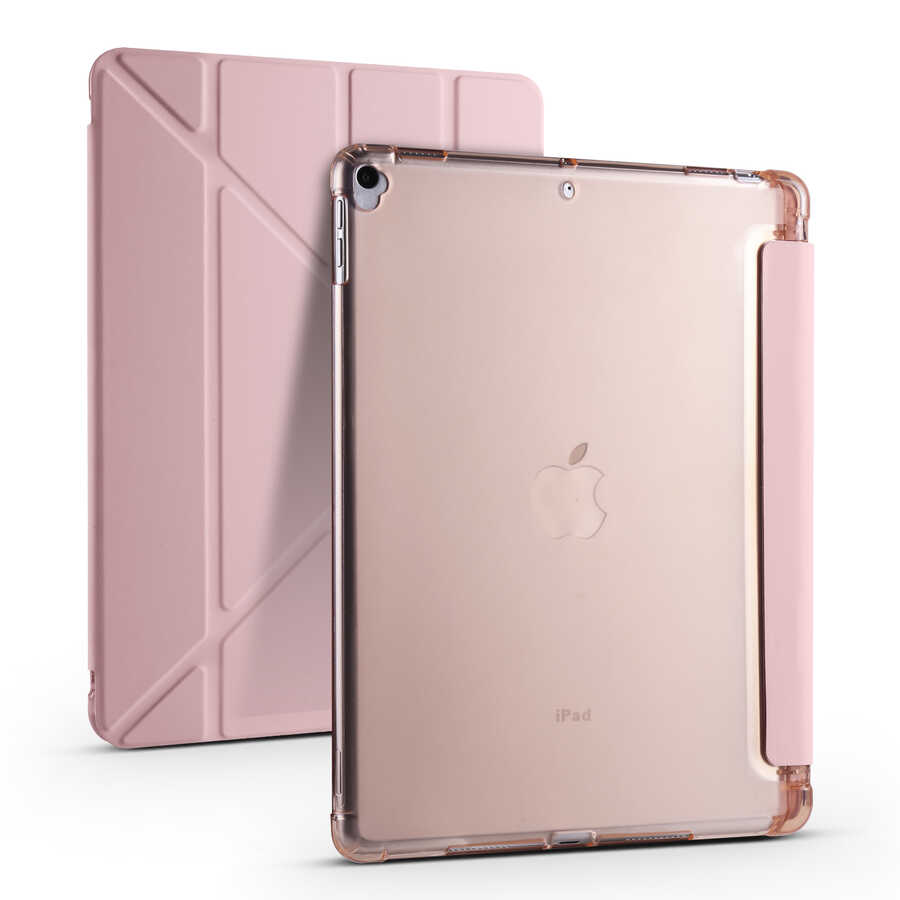 Apple iPad Pro 10.5 (7.Nesil) Uyumlu Kılıf Zore Tri Folding Kalem Bölmeli Standlı Kılıf