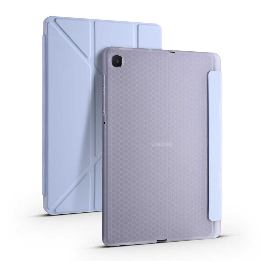 Samsung Galaxy Tab S6 Lite P610 Uyumlu Kılıf Zore Tri Folding Kalem Bölmeli Standlı Kılıf