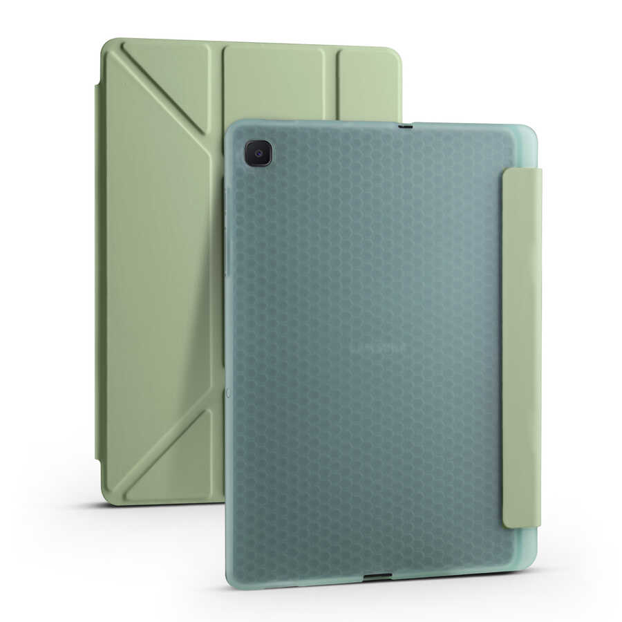 Samsung Galaxy Tab A7 10.4 T500 2020 Uyumlu Kılıf Zore Tri Folding Kalem Bölmeli Standlı Kılıf