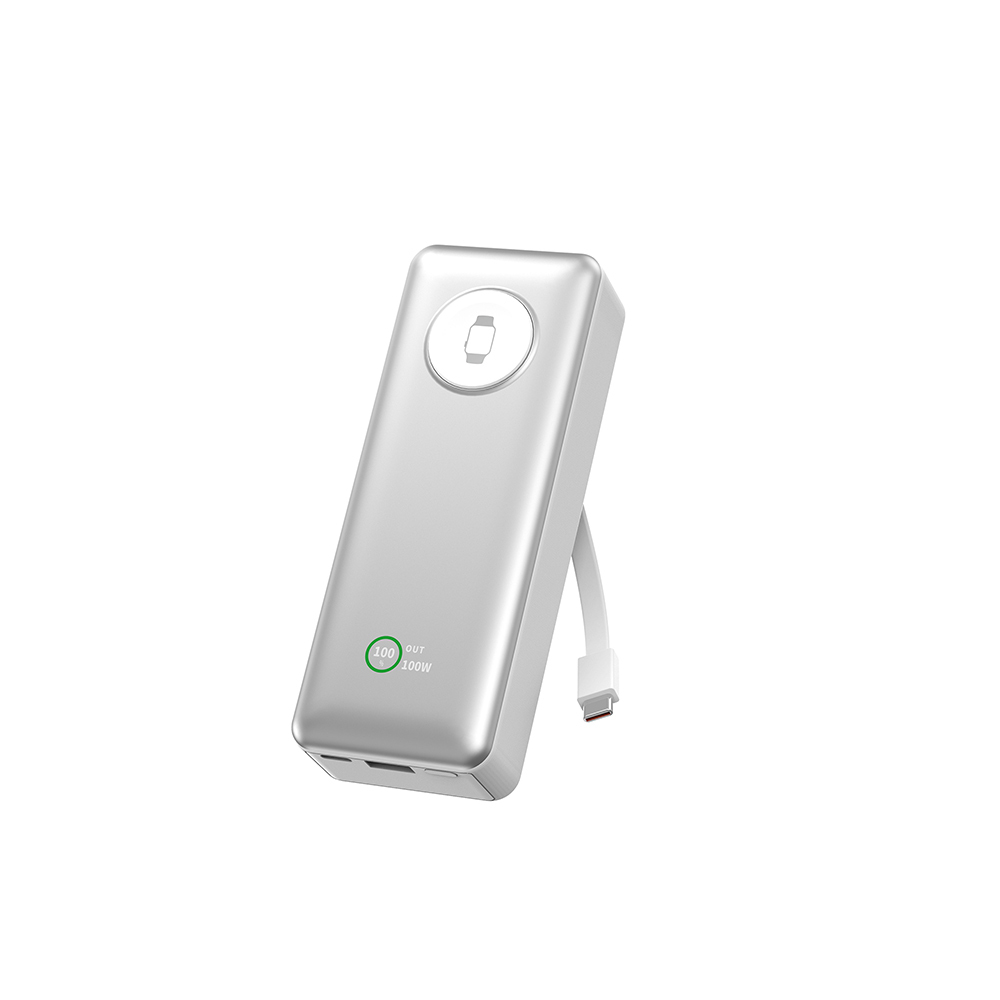 [RNZ-TA127951] Wiwu Wi-P023 Elite Serisi Dijital LED Göstergeli Akıllı Saat Kablosuz Şarj Özellikli Taşınabilir Powerbank 20000mAh 145W