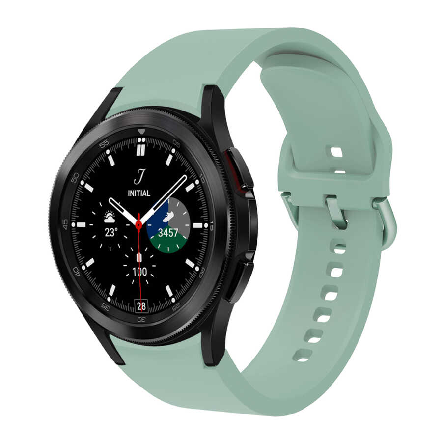 Samsung Galaxy Watch 4 Classic 42mm Uyumlu Kordon Silikon Spor Görünümlü Esnek Yumuşak KRD-50 Kayış
